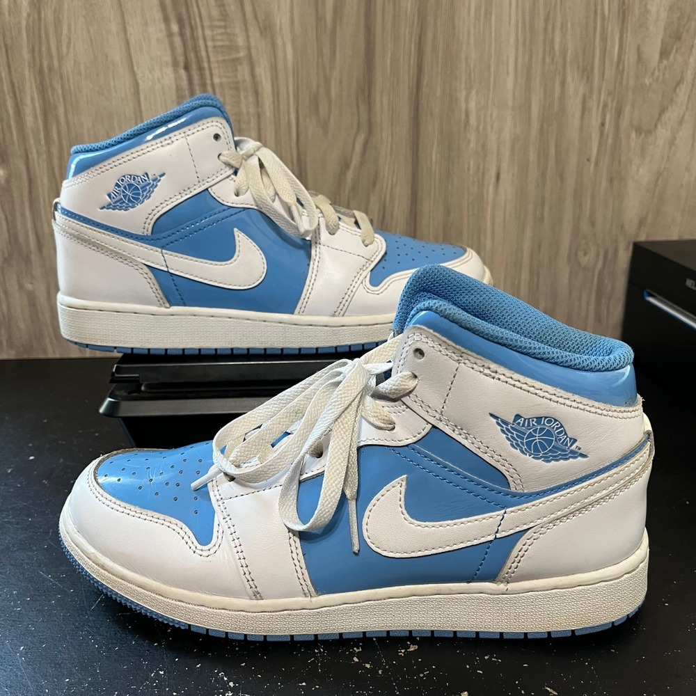 Jordan Air Jordan 1 Mid Blue/White Unisex Kids 6Y Leather FZ3933-114